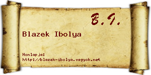 Blazek Ibolya névjegykártya